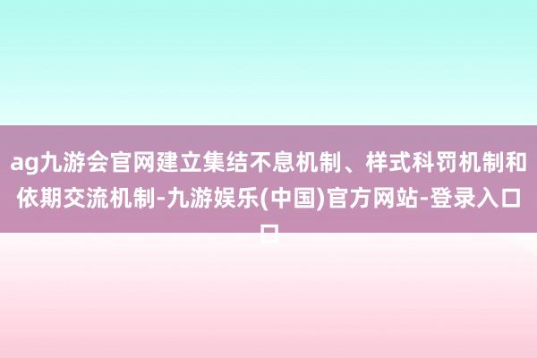 ag九游会官网建立集结不息机制、样式科罚机制和依期交流机制-九游娱乐(中国)官方网站-登录入口