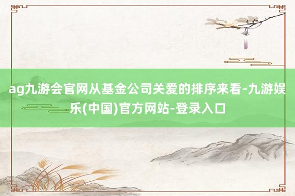 ag九游会官网从基金公司关爱的排序来看-九游娱乐(中国)官方网站-登录入口