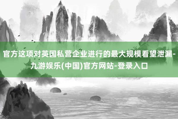 官方这项对英国私营企业进行的最大规模看望泄漏-九游娱乐(中国)官方网站-登录入口